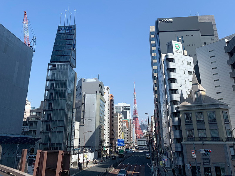 東京タワーが見え、テンションがあがる写真