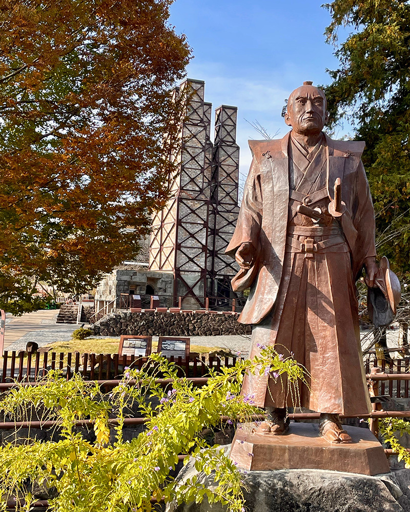 江川坦庵の像の写真