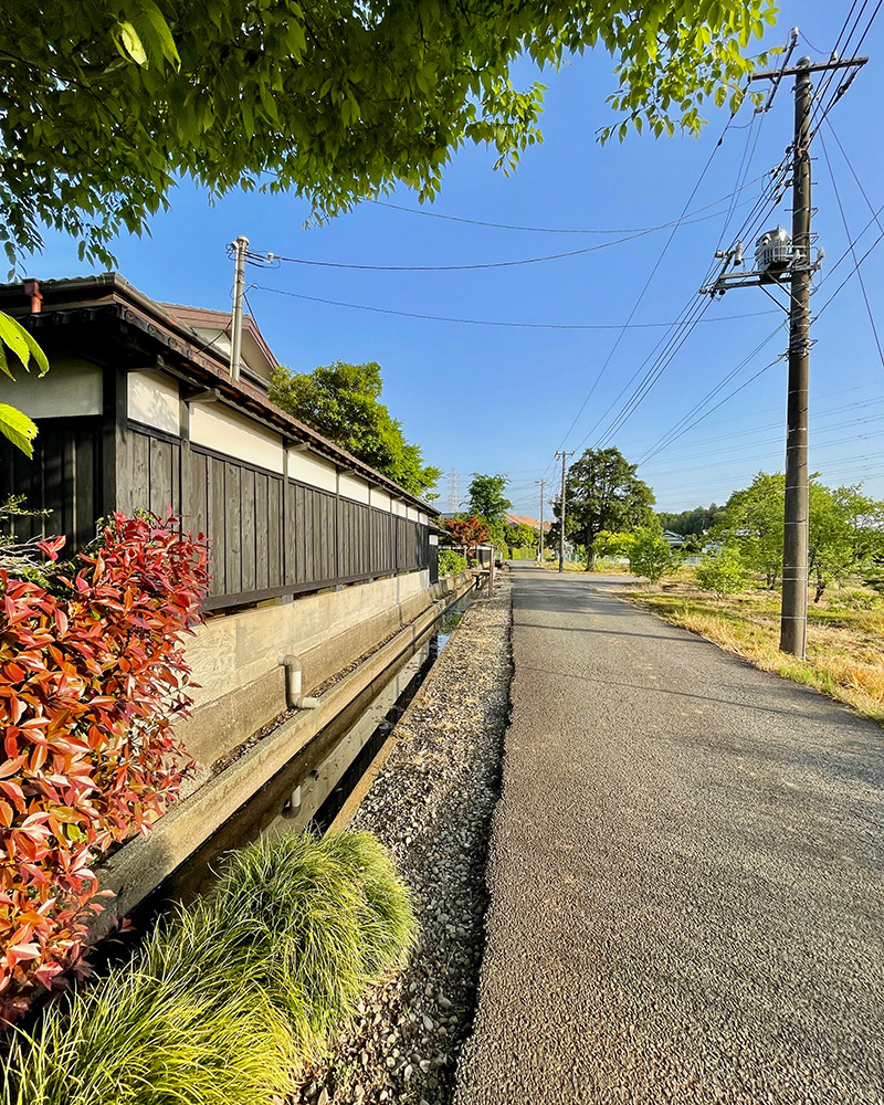 下飯田地区を歩いていく写真