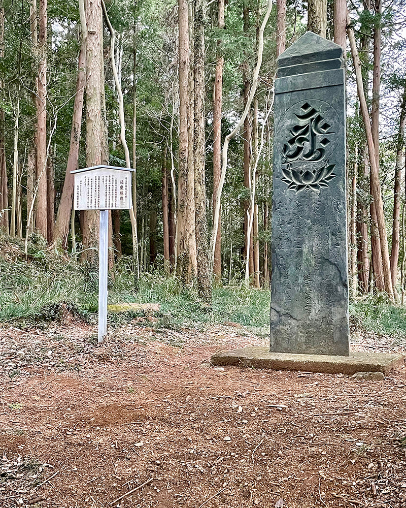 森の中の延慶板碑の写真