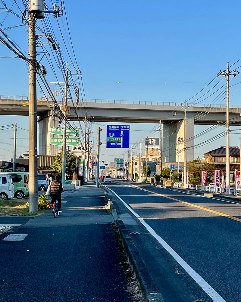 北関東道の高架をくぐる写真