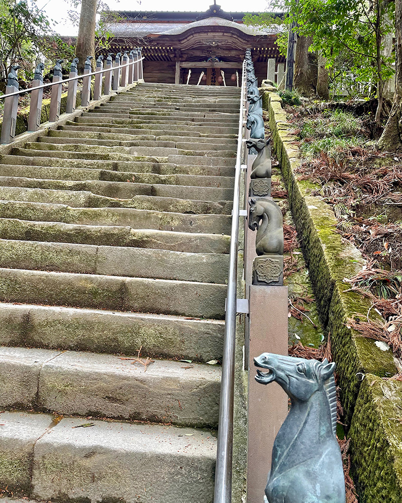 相馬中村神社の石段の写真